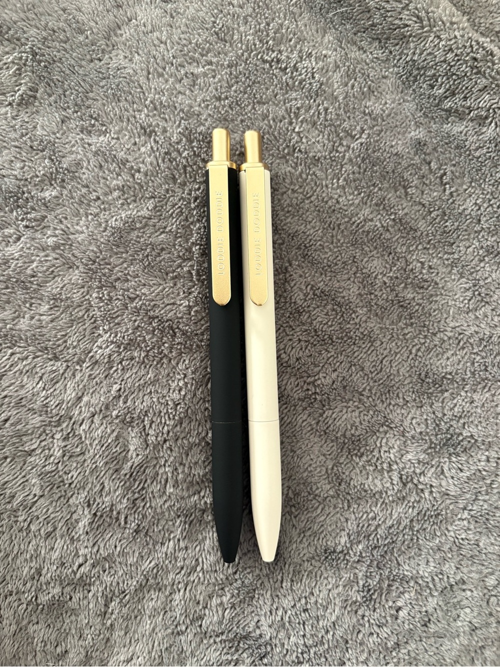 Black and Cream Gold-Trim Ballpoint Pens